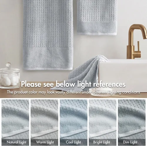 Miniatura 8 de Madison Park Spa Waffle - Juego de toallas de lujo 100 % algodón, tejido de gofre de textura premium, altamente absorbente, secado rápido, ropa