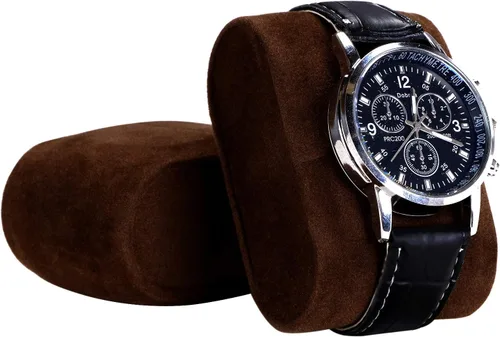 Miniatura 5 de BEWISHOME Caja de reloj para hombre organizador de relojes de lujo de piel sintética con cajón de joyería parte superior de cristal real bisagra
