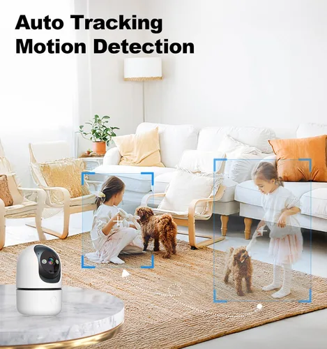 Miniatura 3 de Gyliziex Cámara de seguridad para interiores, 2 paquetes, 2K 5G WiFi para bebé/mascota/perro/niñera para seguridad del hogar, cámaras de seguridad