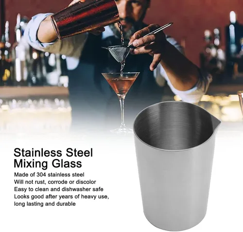 Miniatura 8 de Coctelera, mezcla de lata de acero inoxidable coctelera de cóctel de vidrio mezclador de bebidas de metal mezclador de cóctel jarra de mezcla jarra