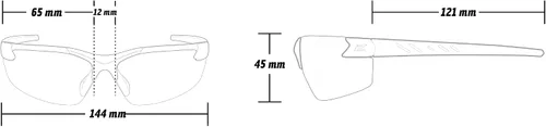 Miniatura 5 de Edge DZ114-G2 Zorge G2 - Gafas de seguridad envolventes, antiarañazos, antideslizantes, UV 400, grado militar, cumplen con ANSI/ISEA y MCEPS, 5.04