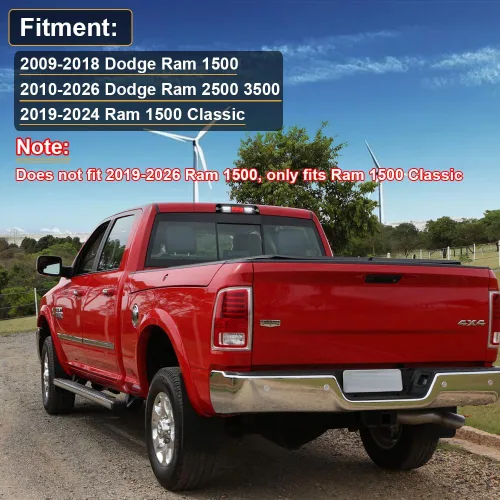 Miniatura 6 de Tercera luz de freno LED con lente ahumada y junta de sellado para Dodge Ram 1500 2500 3500 2009-2018, conjunto de lámpara de parada de montaje alto