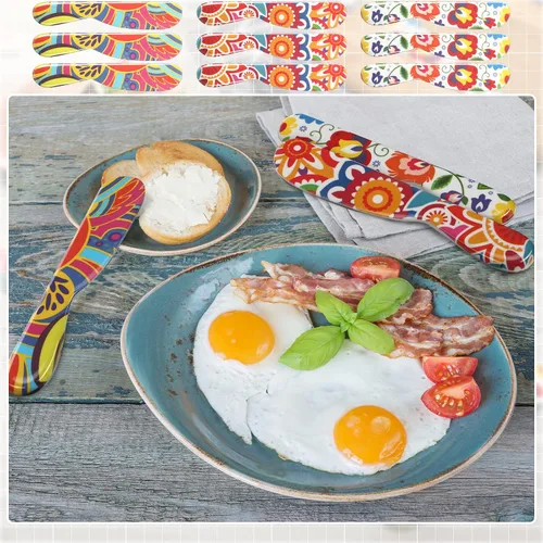 Miniatura 5 de Eaasty 6 Piezas Esparcidor de Mantequilla Esparcidor de Queso de 6 Pulgadas Cuchillo de Mantequilla de Plástico Colorido Regalos de Cocina