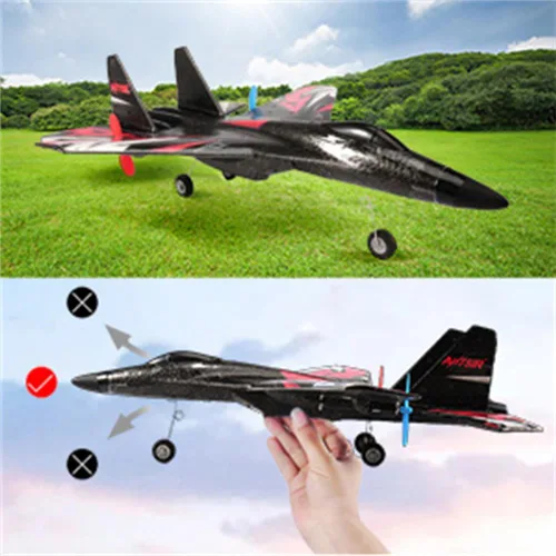 Miniatura 9 de Nueva actualización de avión SU27 RC, juguetes de combate de control remoto, 2.4 GHz 6 ejes estabilizador RTF planeador avión avión con 2