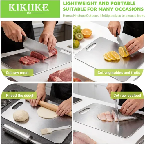 Miniatura 6 de Tabla de Cortar de Titanio de Doble Cara 100% Titanio Puro Tablas de Cortar para Cocina - Tablas de cortar de titanware de grado alimenticio