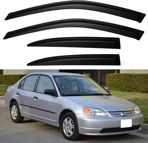 Miniatura 158 de YQAUTEC Viseras de Ventana Protectores de Lluvia para Honda Civic 2022 2023 2024 2025 2026, Deflectores de Viento de Ventilación de Ventana Fuera