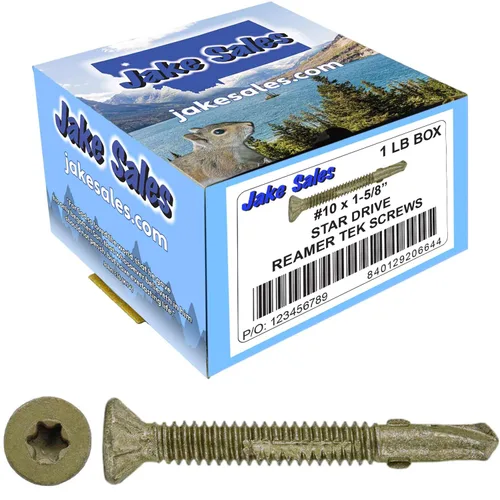 Tornillos autoperforantes Reamer Tek Torx/Cabeza de estrella de madera a metal de 10x1-5/8 - para plataformas, remolques - cabeza de tornillo T-30