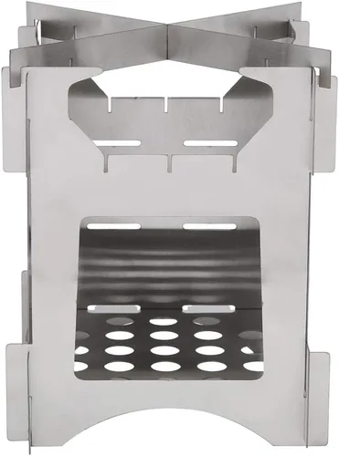 Miniatura 9 de Estufa de leña, portátil de acero inoxidable plegable para mochileros, mini cocina para acampar al aire libre, viajes, senderismo, picnic, comedor