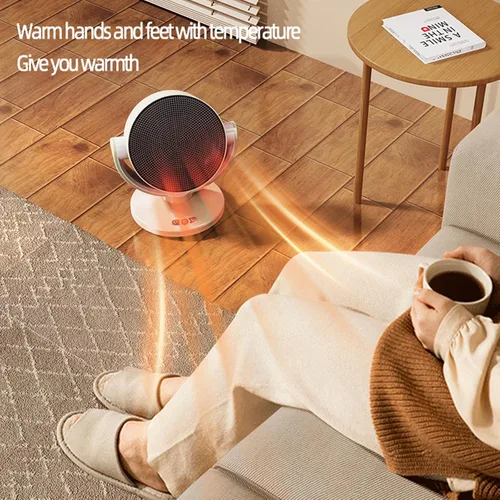 Miniatura 2 de Maxmartt Calentador de espacio eléctrico, combo de ventilador de calentador 2 en 1, ventilador de escritorio de enfriamiento portátil de 1200 W, 3