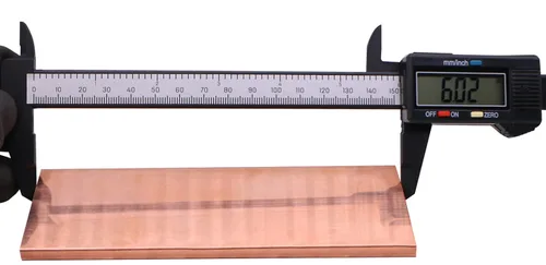 Miniatura 3 de VERNUOS 1/4" x 2" C110 Barra plana de cobre sólido de 6" de largo, .23" de placa para laminador