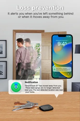 Miniatura 2 de Paquete de 2 rastreadores Bluetooth que funciona con Apple Find My, localizador de llaves con sonido, dispositivo antipérdida para llaves