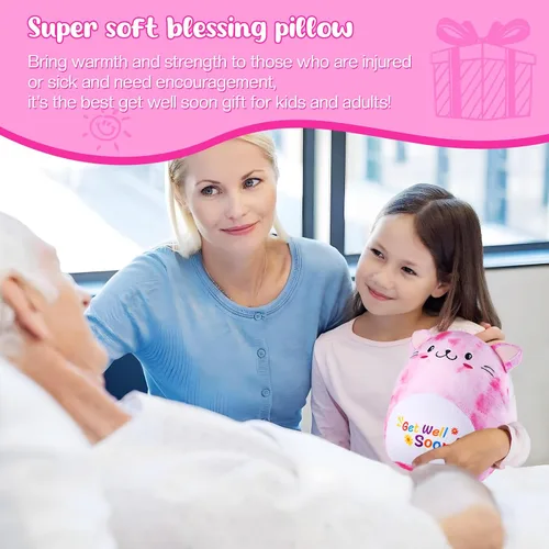 Miniatura 7 de Almohada de peluche con diseño de gato y vaca, regalo de condolencias, regalo de regalo para niños, niñas y mujeres (gato)