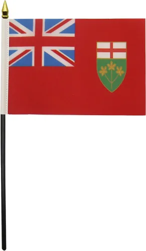 Miniatura 2 de AZ FLAG Bandera de mesa Ontario de 4 x 6 pulgadas, bandera de escritorio de Canadá - Región Canadiense de Ontario 5.9 x 3.9 in - Tapa de lanza