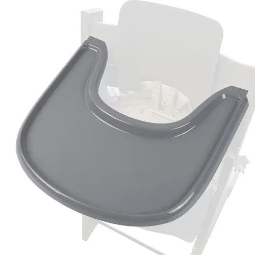 Bandeja para silla alta para bebé compatible con Stokke Tripp Trapp V2+, bandeja de repuesto para silla alta Stokke, superficie lisa y fuerte Gris