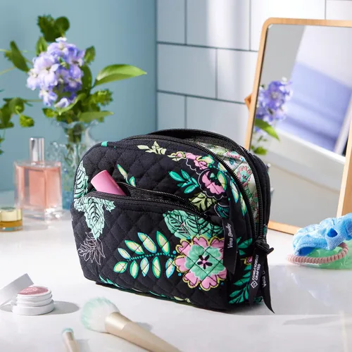 Miniatura 3 de Vera Bradley Bolso organizador de maquillaje cosmético mediano de algodón para mujer