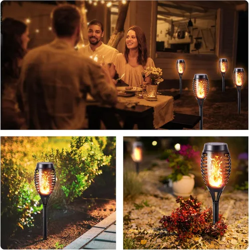 Miniatura 5 de Toodour Luces solares de Halloween para exteriores, paquete de 6 luces LED de llama parpadeante, luz solar impermeable para exteriores, iluminación
