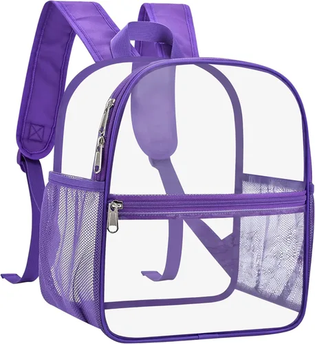 Miniatura 26 de Mochila transparente Oraben para eventos de estadio, mochila transparente para estadio 12x6x12, Negro, Pequeño