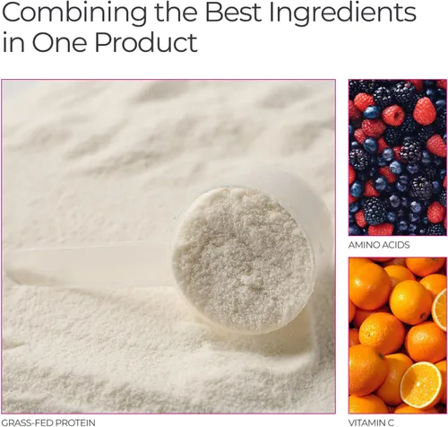 Miniatura 3 de Livingood Daily Polvo de colágeno de vainilla para mujeres y hombres, péptidos de colágeno hidrolizados en polvo con vitamina C, proteína con 20