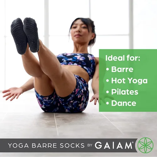 Miniatura 10 de Gaiam Grippy Studio Yoga Socks for Extra Grip in Standard or Hot Yoga
