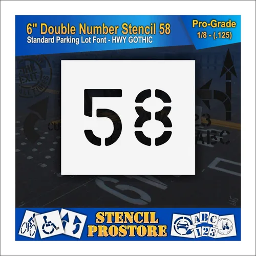 Miniatura 39 de Plantillas para pavimento, bordillo y WheelStop, plantilla de doble número de 6 pulgadas, (52) - 6 x 9 x 1/16 pulgadas (63 mil) - Resistentes