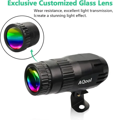 Miniatura 5 de Luz Pinspot, AQool Mini Foco de Bola de Espejo de 15W, Luces Pinspot de Haz LED RGBW Súper Brillante, Iluminación de Escenario con Control Remoto