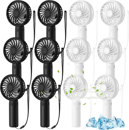 Miniatura 36 de Tujoe Mini ventilador de mano potente de 3 velocidades, ventilador personal pequeño portátil recargable con base USB para mujeres, maquillaje