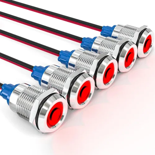 Miniatura 18 de GASHER Luz indicadora de ahorro de energía de 110V/24V/12V 20mA Tamaño del orificio de montaje 0.472 in (1/2 pulgada) Verde, Amarillo, Rojo, Azul