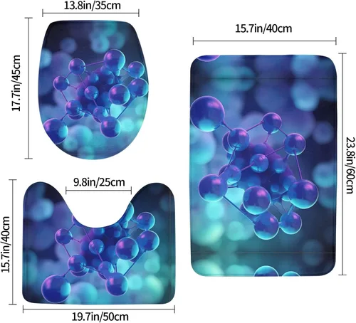 Miniatura 2 de CO2 Pattern absorbent non-slip floor mat set of 3 - suitable for bathroom, bedroom, kitchen