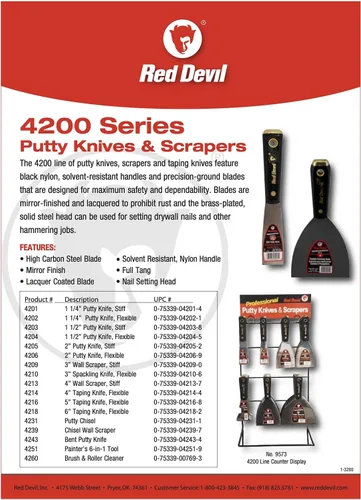 Miniatura 2 de Red Devil 4251 6-en-1 - Herramienta para pintor, 2.5 pulgadas, color negro, (paquete de 6)