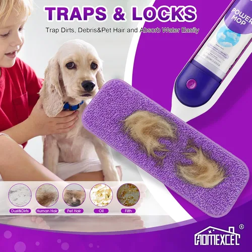 Miniatura 6 de HOMEXCEL Almohadillas de microfibra reutilizables para mopa Swiffer PowerMop, repuestos de almohadillas Power Mop para trapeador de spray