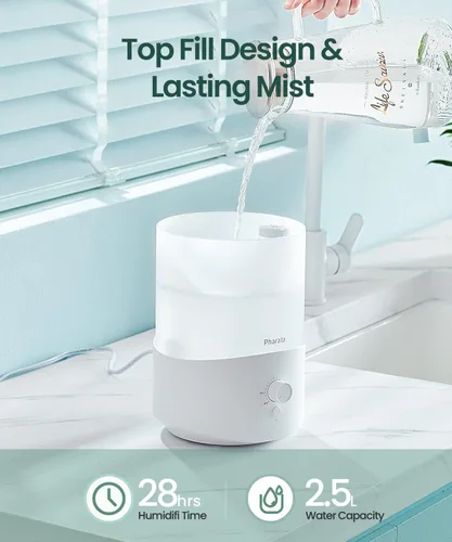 Miniatura 2 de Humidificadores Pharata para Recámara Habitación Grande, Humidificador de Niebla Fría de 2.5L con Difusor de Aceite Esencial, Humidificador