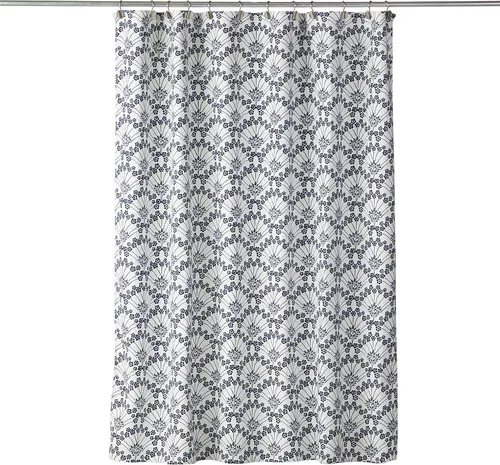SKL Home Vern Yip - Cortina de ducha con diseño floral, color blanco
