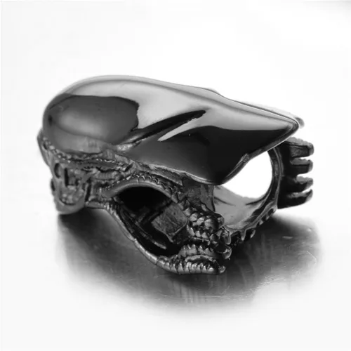 Miniatura 3 de Collar con colgante de cabeza de extraterrestre hiperbólico de acero inoxidable para hombre