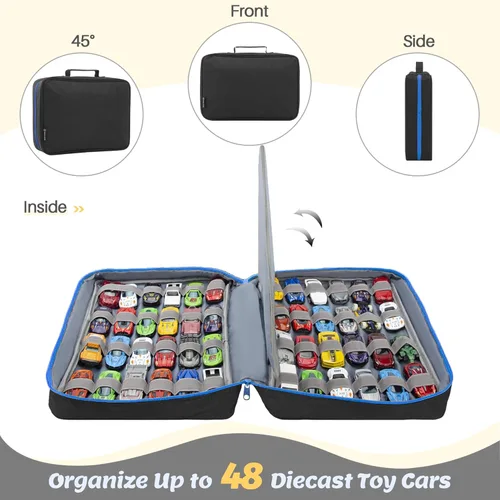 Miniatura 4 de Estuche organizador de almacenamiento para automóvil para 48 vehículos, funda de transporte portátil de colección fundida a presión a escala 1:64