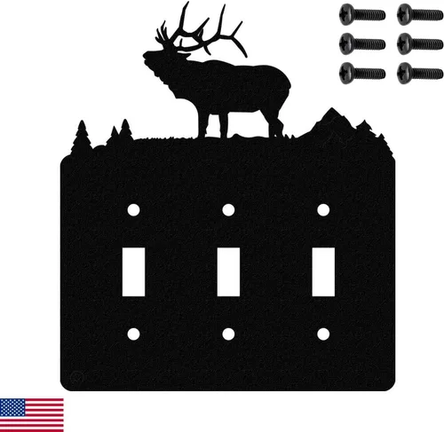 Miniatura 17 de Solitary Elk - Placa de pared dúplex individual (potencia única, negro)