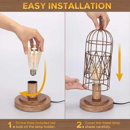 Miniatura 6 de Lámpara de mesa con control táctil para espacios pequeños, mesita de noche regulable de 3 vías y lámpara de noche para dormitorio y sala de estar
