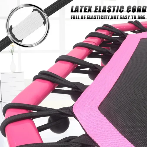 Miniatura 2 de Trampolín de Fitness Newan de 48" con Barra de Manija Ajustable, Trampolín Silencioso Bungee Rebounder Saltador Entrenador Cardiovascular