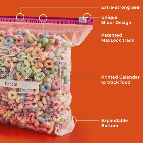 Miniatura 3 de Hefty Slider - Bolsas de almacenamiento para calendario, tamaño de galón, 30 unidades (paquete de 4), 120 en total