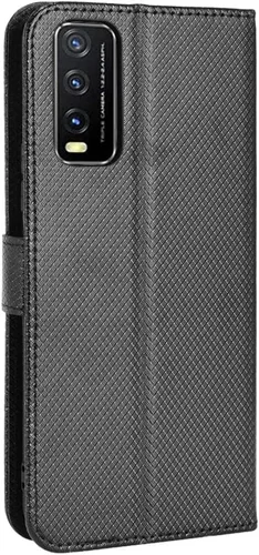 Miniatura 3 de Funda de piel sintética con tapa para Vivo Y20S, para Vivo Y20A, V2052, V2034, Y20i, V2027, Y20, 2021, V2043, Y20, 2020, V2029, Y11S, color negro