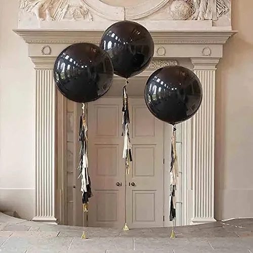 Miniatura 6 de 15 globos grandes de látex de 24 pulgadas, color negro, globos gigantes resistentes para bodas, baby shower, cumpleaños, suministros de fiesta