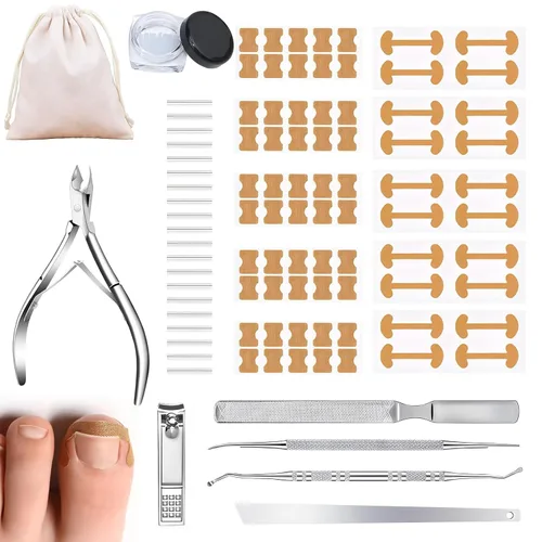 Miniatura 9 de Kit corrector de uñas encarnadas, herramientas de uñas, tiras de corrección transpirables con herramientas de levantamiento de uñas, cortaúñas