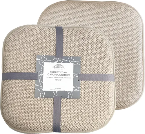 Marina Decoration Cojín grueso y cómodo de espuma viscoelástica para silla, patrón de panal de abeja, goma antideslizante, para asiento trasero, lino