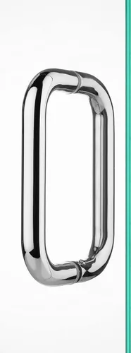 Miniatura 2 de Rockwell Tirador tubular de seguridad para puerta trasera con acabado cromado de 6 pulgadas, para puertas de ducha de vidrio pesado comerciales