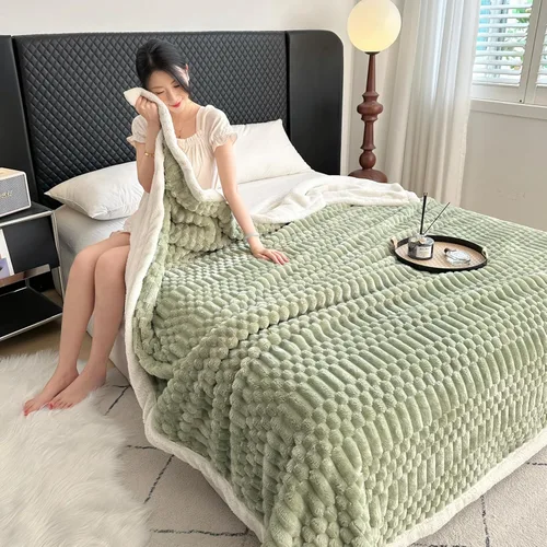 Miniatura 29 de UKELER - Manta Boho Sherpa 60" x 50" - Mantas de franela suaves y esponjosas para cama/sofá/oficina/camping A-bohemio