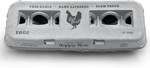 Miniatura 10 de Cartones de huevos impresos vintage, paquete de 90 cajas de cartón Henlay - Sostiene de forma segura una docena de huevos de pollo pequeños a XL