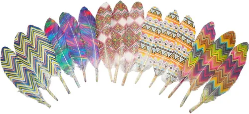 Miniatura 13 de 50 piezas de plumas de ganso naturales de 5 estilos, accesorios de ropa, paquete de estilos arcoíris, decoración de Pascua, Navidad, ropa