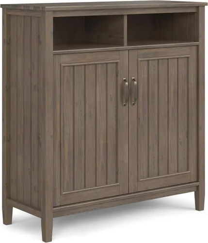 Miniatura 19 de Simpli Home - Mueble bajo Warm Shaker para almacenamiento, Pino, Marrón (Tobacco Brown)