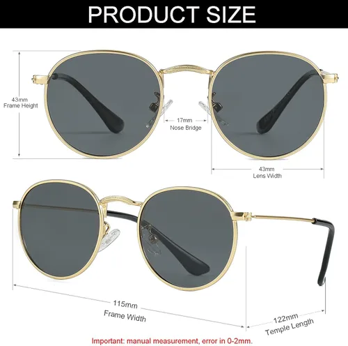 Miniatura 3 de Gafas de sol polarizadas para niños marco de metal clásico para bebés niños y niñas de 0 a 18 años tres tamaños 100 protección UV
