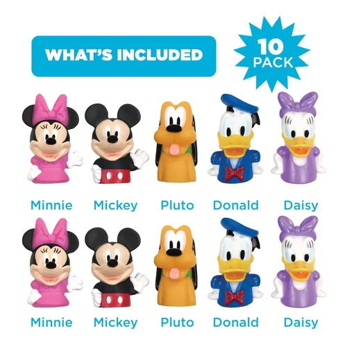 Miniatura 2 de Disney Mickey Mouse & Friends - Juego de marionetas de dedo de 10 piezas, recuerdos de fiesta, juego educativo, juguetes de baño y piscina