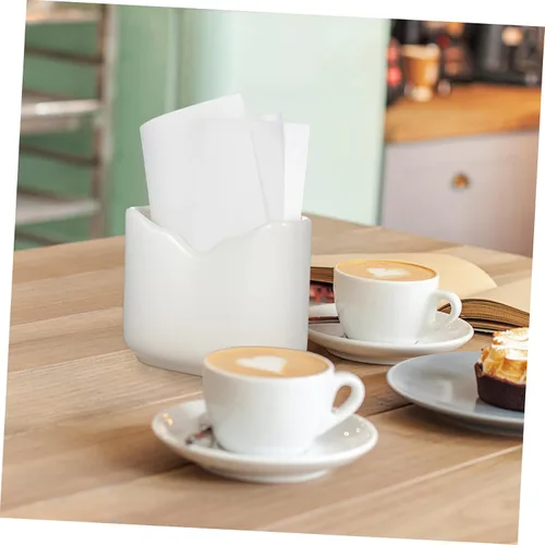 Miniatura 7 de UPKOCH Servilletero de cerámica Café Blanco Toallero Cerámica